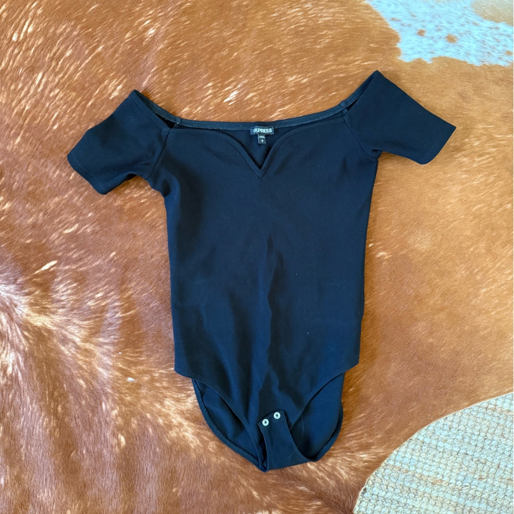 Express Off the Shoulder Black Bodysuit